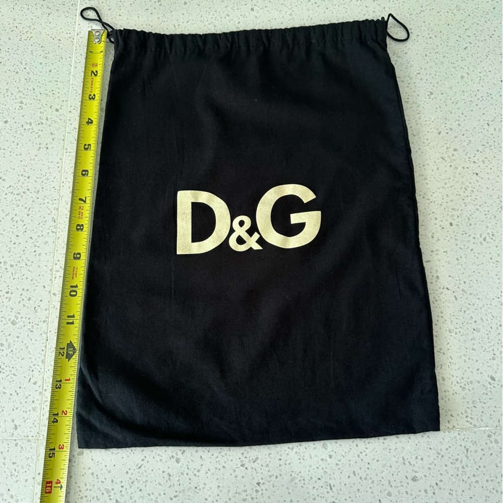 D&G Black and White Logo Drawstring Pouch